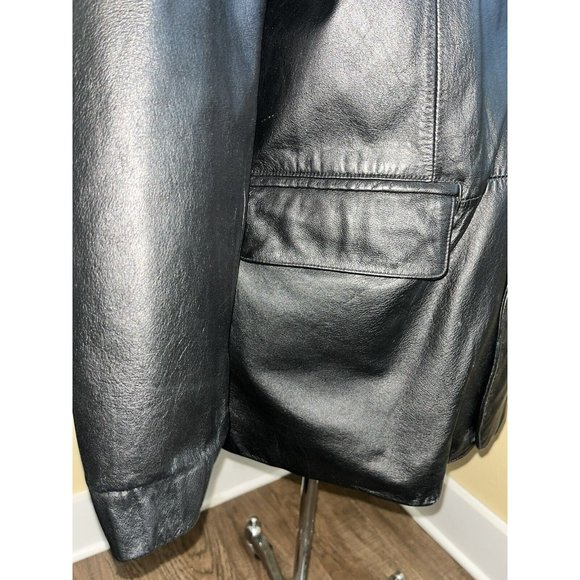 Wilsons Men's Black Leather Dress Jacket Size XXL Dressy Coat 2 Matrix Style 50" - Picture 3 of 11